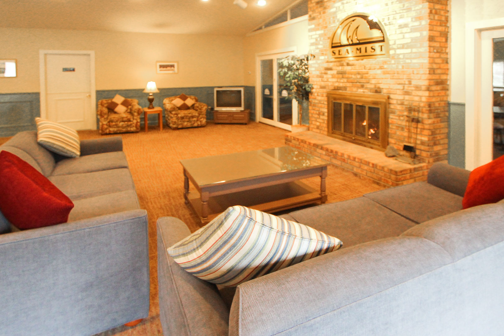 A welcoming lobby area at VRI's Sea Mist Resort in Massachusetts.